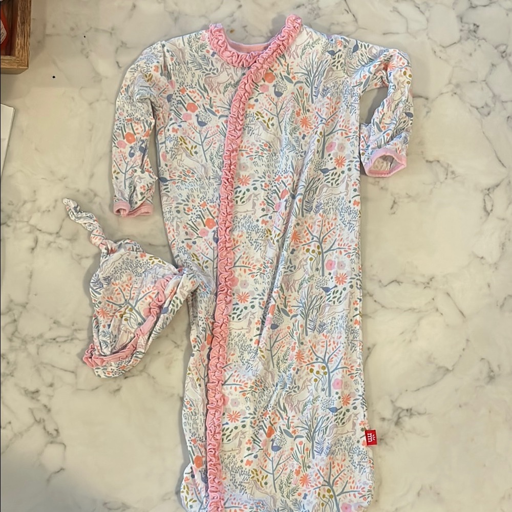 Floral Baby Sleep Sack with Hat